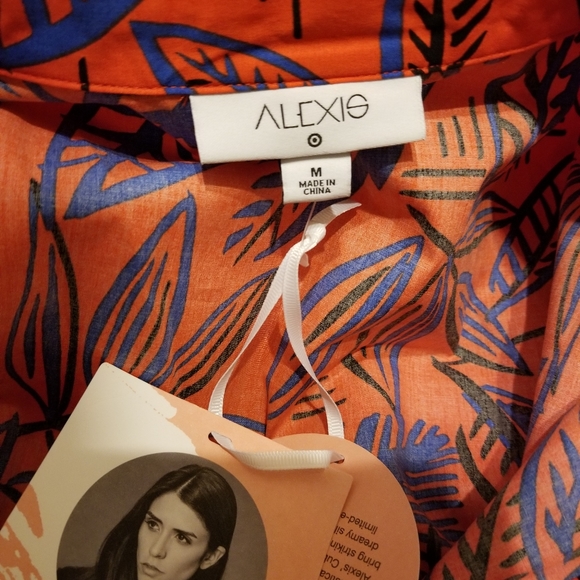 Alexis X Target Tropical Leaf Short Sleeve Shirtdress - Medium - Picture 5 of 7